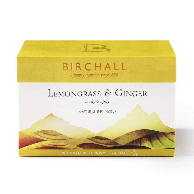 Birchall Lemongrass & Ginger - 20 Enveloped Prism Tea Bags