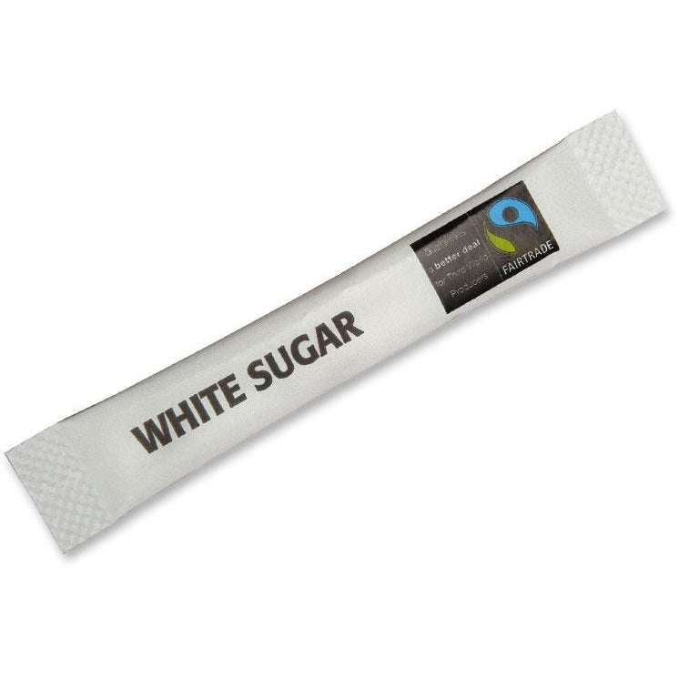 Fairtrade Sugar Sticks, White - Case of 1,000